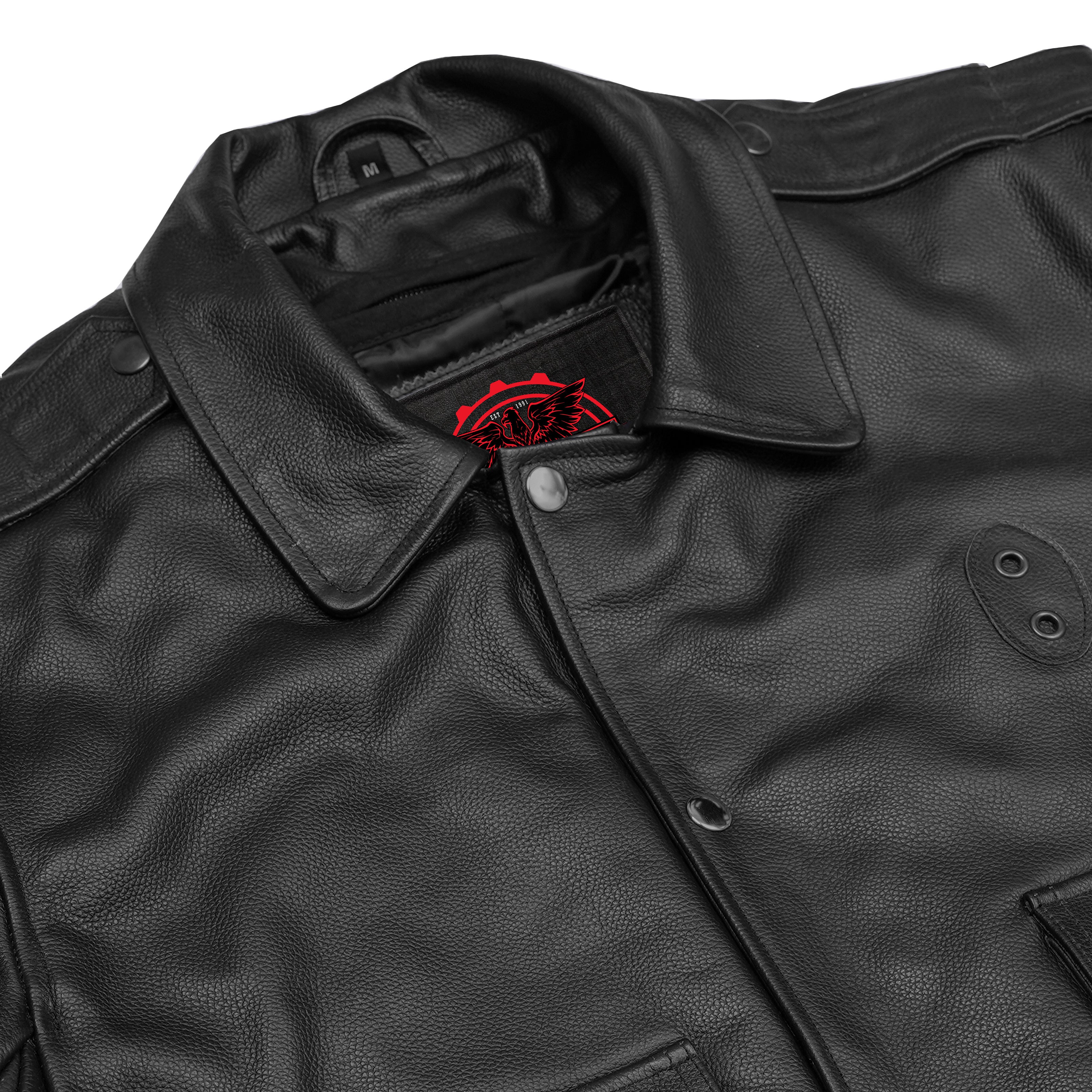 Blackhawk Men’s Leather Motorcycle Jacket