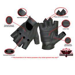 Aroso Men's  leather Fingerless gloves