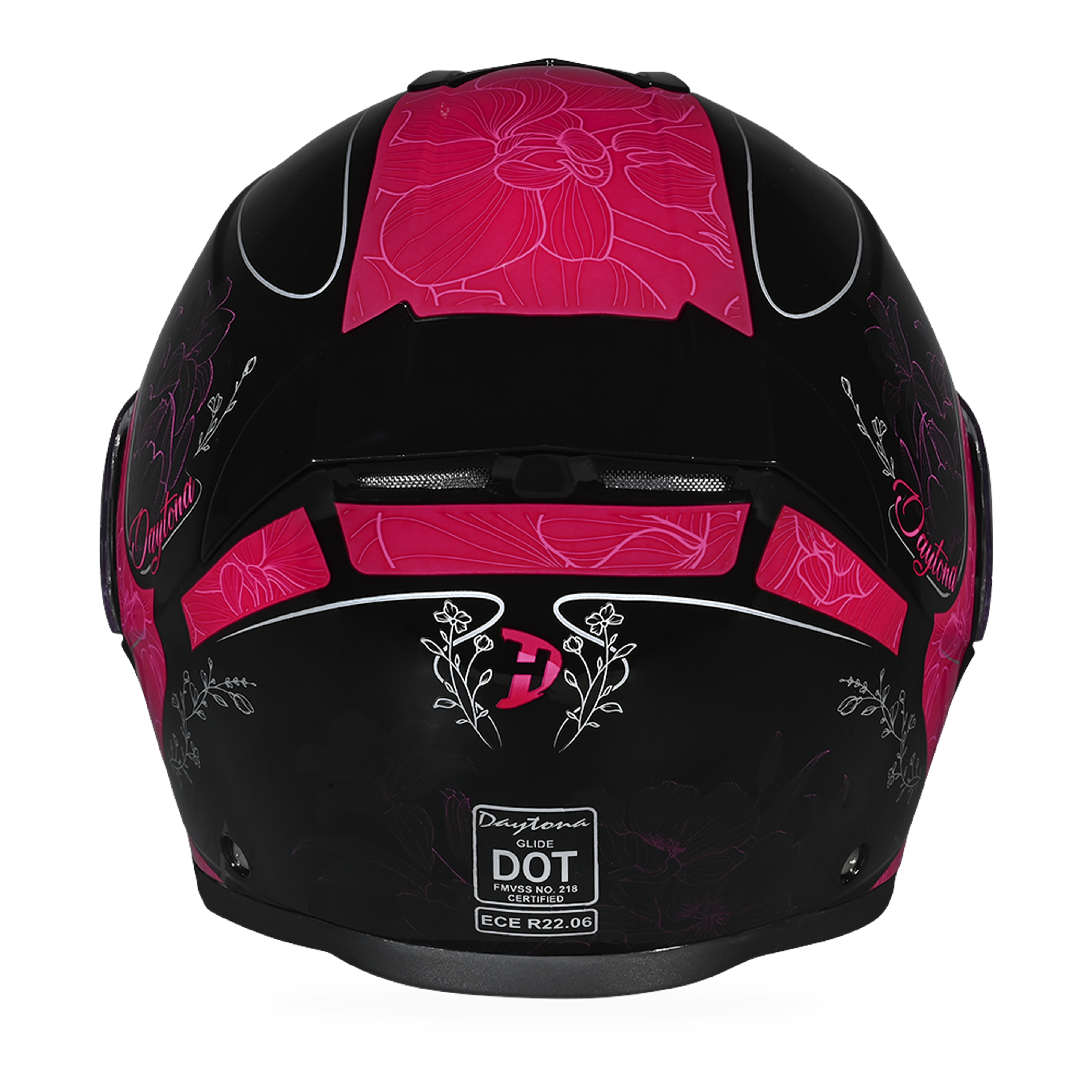 Daytona Glide Modular Motorcycle Helmet - DOT Approved, Bluetooth Ready, Dual Visor, Men/Women/Youth - W/ Flowers