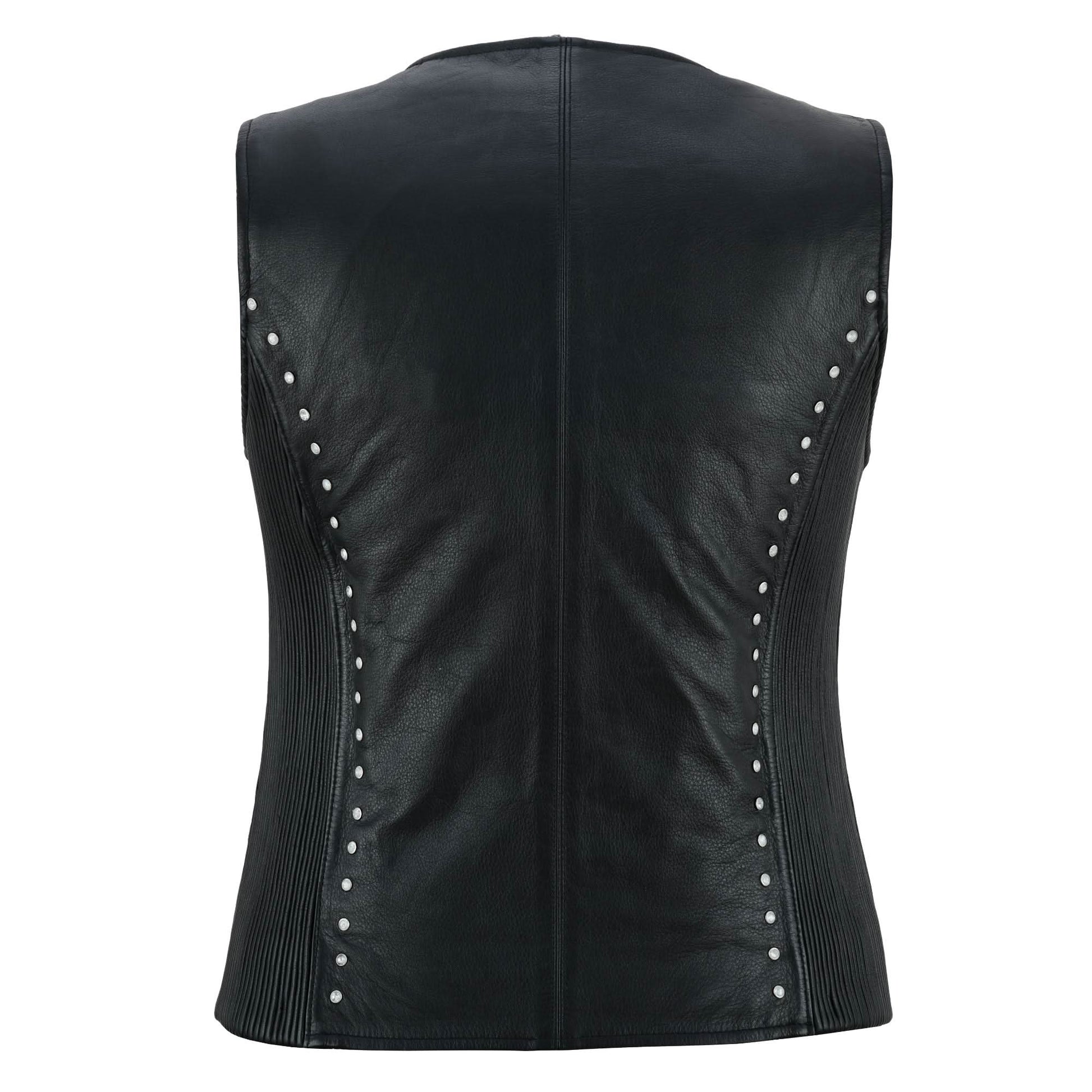 Biker Babe Women’s Studded Leather Motorcycle Vest Womens Leather Vests Renegade Classics