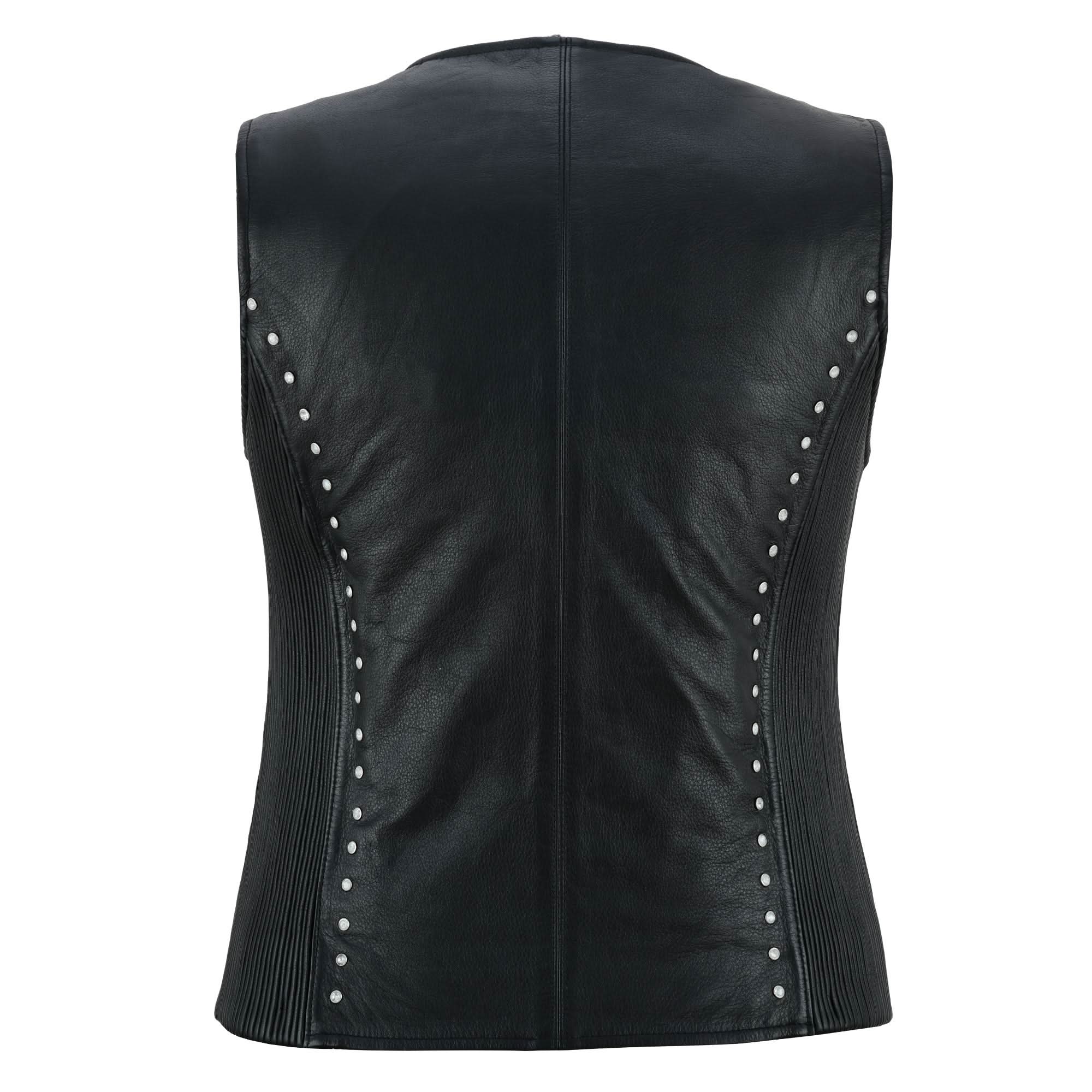 Biker Babe Women’s Studded Leather Motorcycle Vest Womens Leather Vests Renegade Classics
