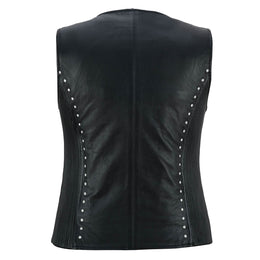 Biker Babe Women’s Studded Leather Motorcycle Vest Womens Leather Vests Renegade Classics