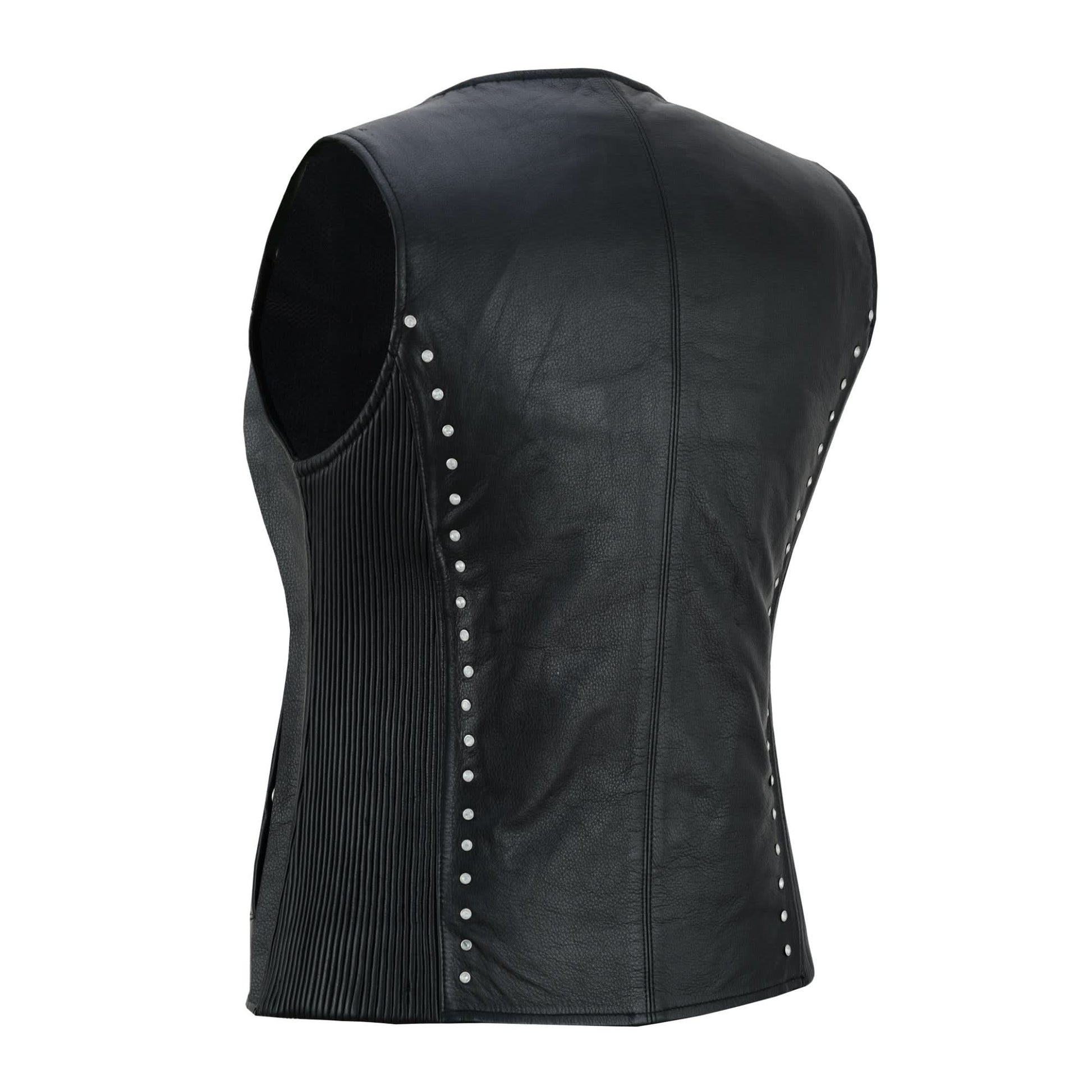 Biker Babe Women’s Studded Leather Motorcycle Vest Womens Leather Vests Renegade Classics