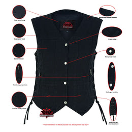 Blackened Black womens denim vest 6