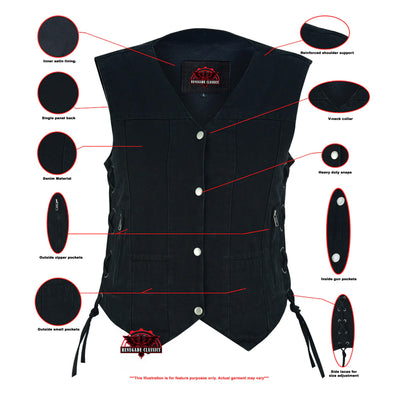 Blackened Black womens denim vest 6