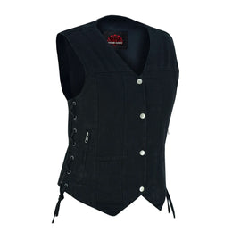 Blackened Black womens denim vest 7