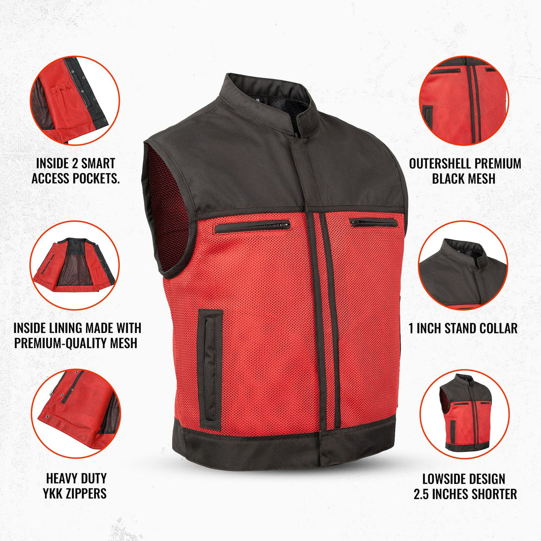 Blaze Men’s Motorcycle Mesh Vest