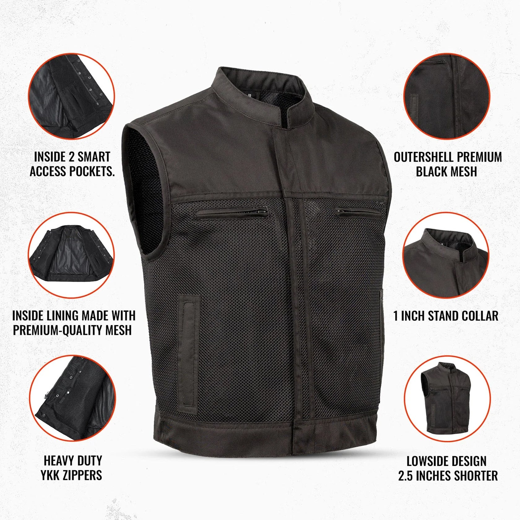 Blaze Men's Motorcycle Mesh Vest