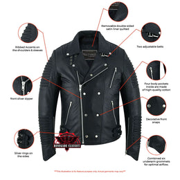 Bonestar Men's Black Fashion Leather Jacket