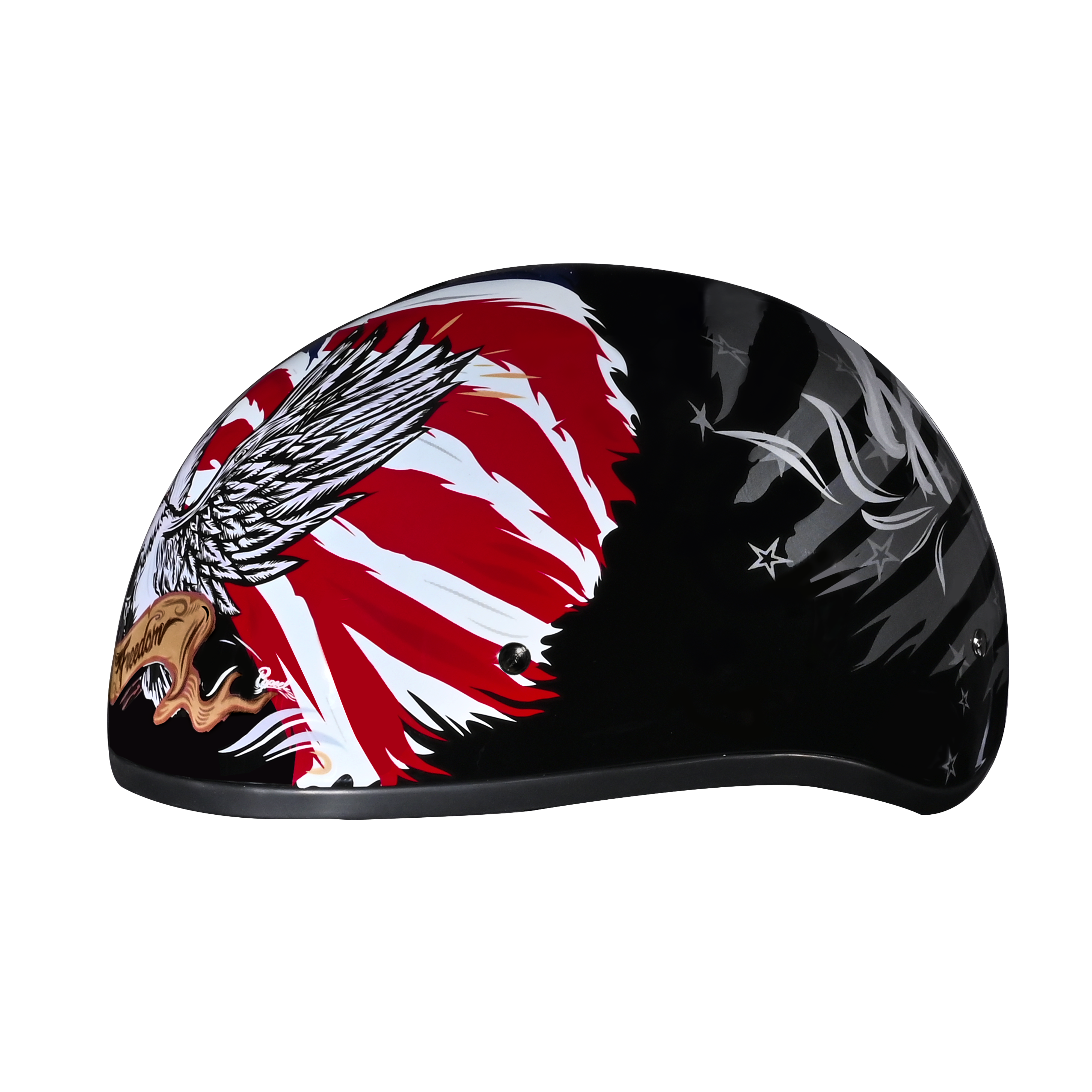 DOT Approved Daytona Motorcycle Half Face Helmet - Skull Cap Graphics for Men & Women, Scooters, ATVs, UTVs & Choppers - W/ Freedom 2.