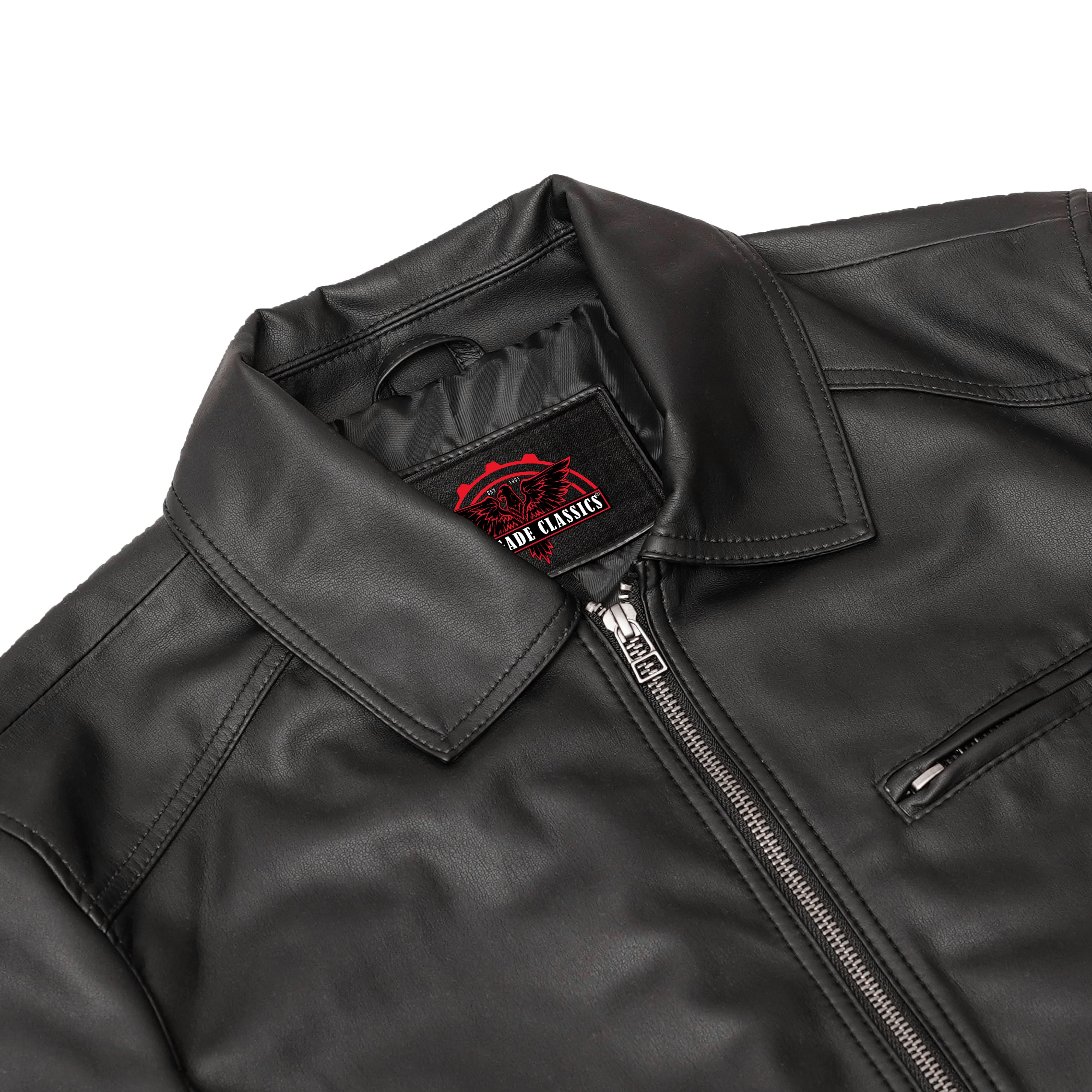 Jet Pace Men’s Faux Leather Motorcycle Jacket
