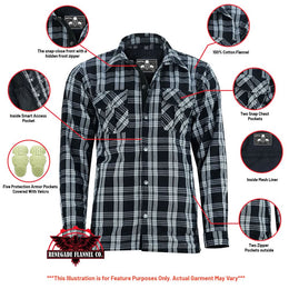 Checkered Men's Armored Black and White Flannel Shirt Flannel Renegade Classics