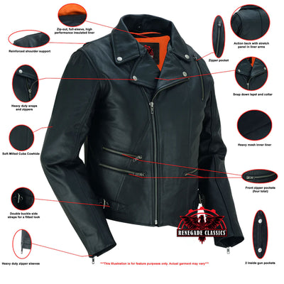 Chic ride Women's  Leather Biker Jacket - Black