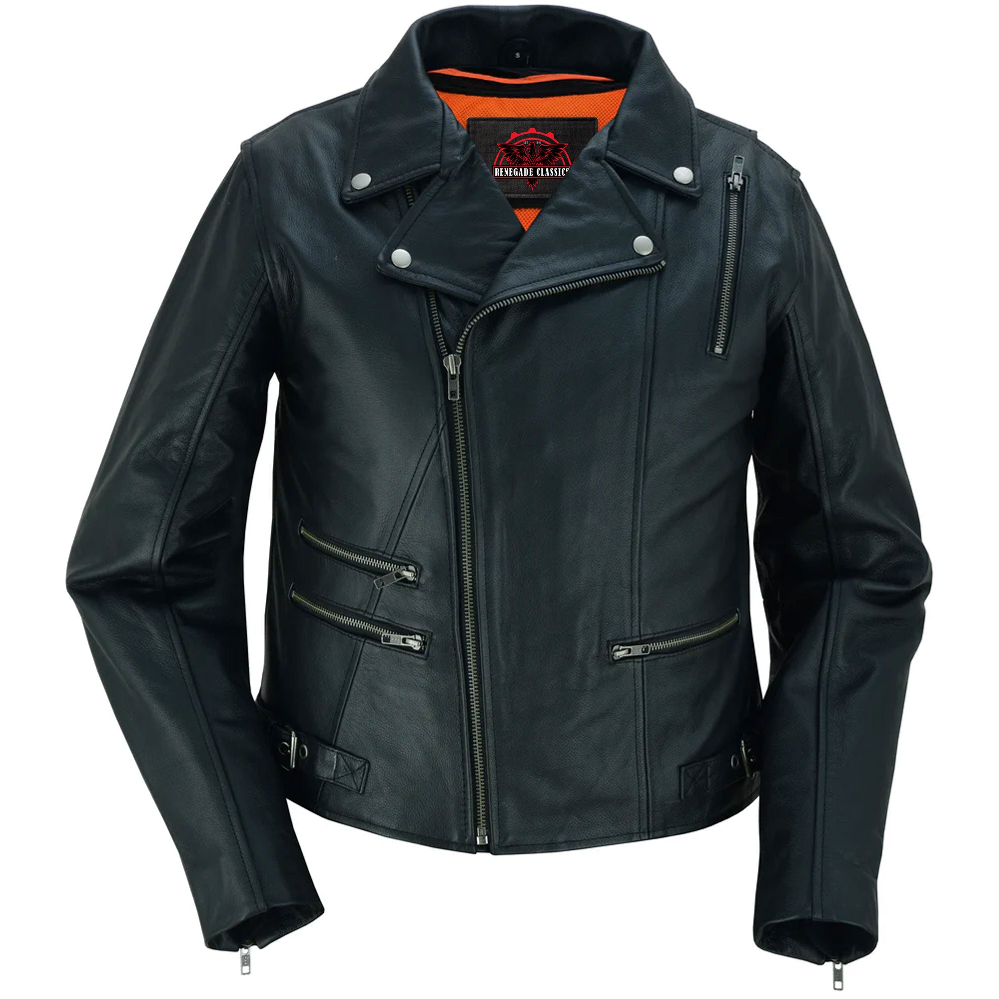 Chic ride Women's  Leather Biker Jacket - Black