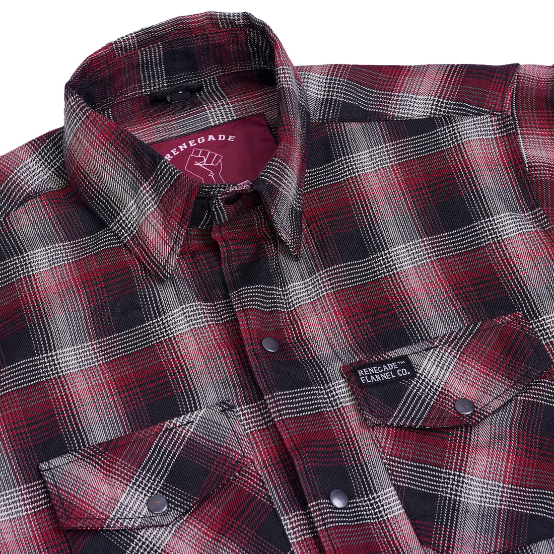 Riveter Men’s Maroon, Black, and White Flannel