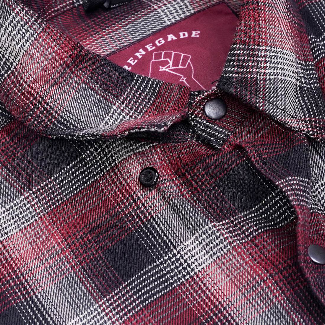 Riveter Men’s Maroon, Black, and White Flannel