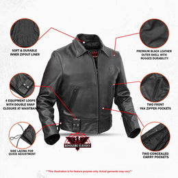 Iron Warrior Men’s Leather Motorcycle Jacket