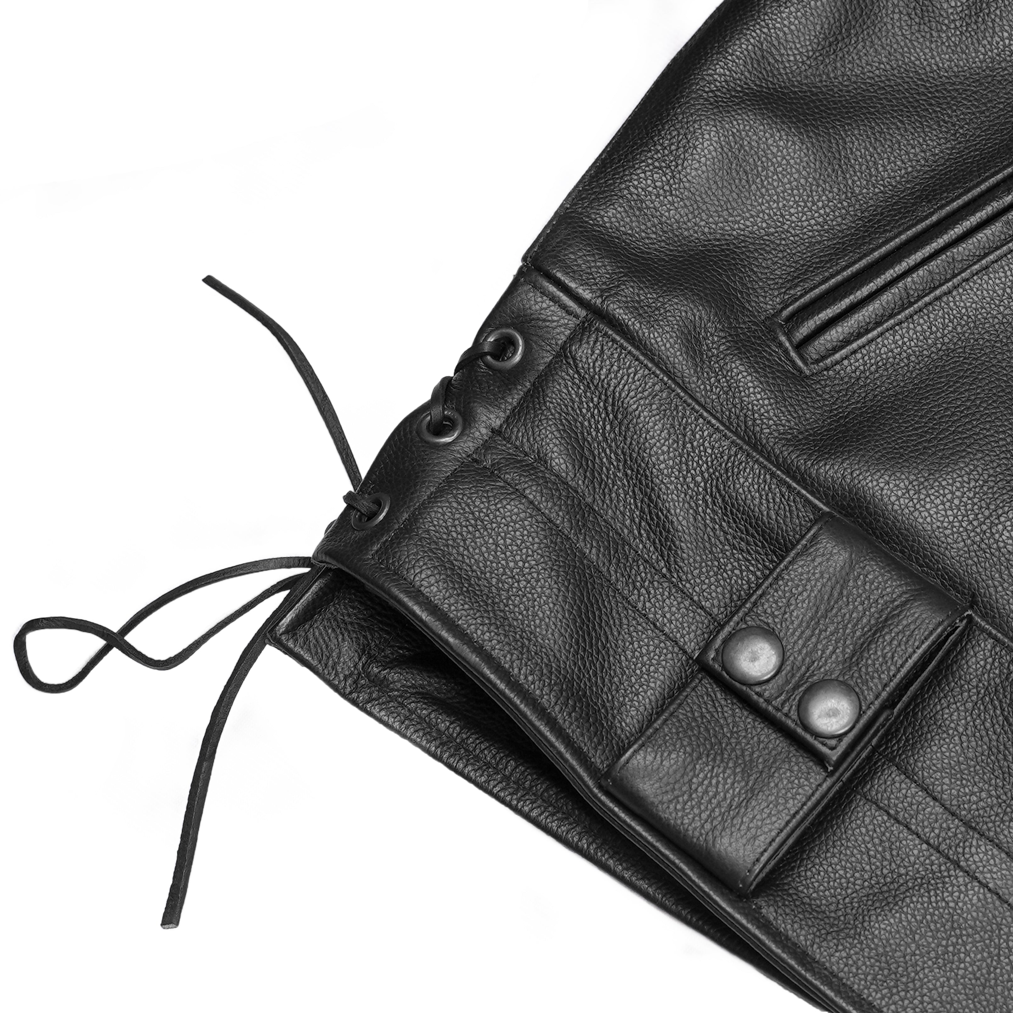 Iron Warrior Men’s Leather Motorcycle Jacket