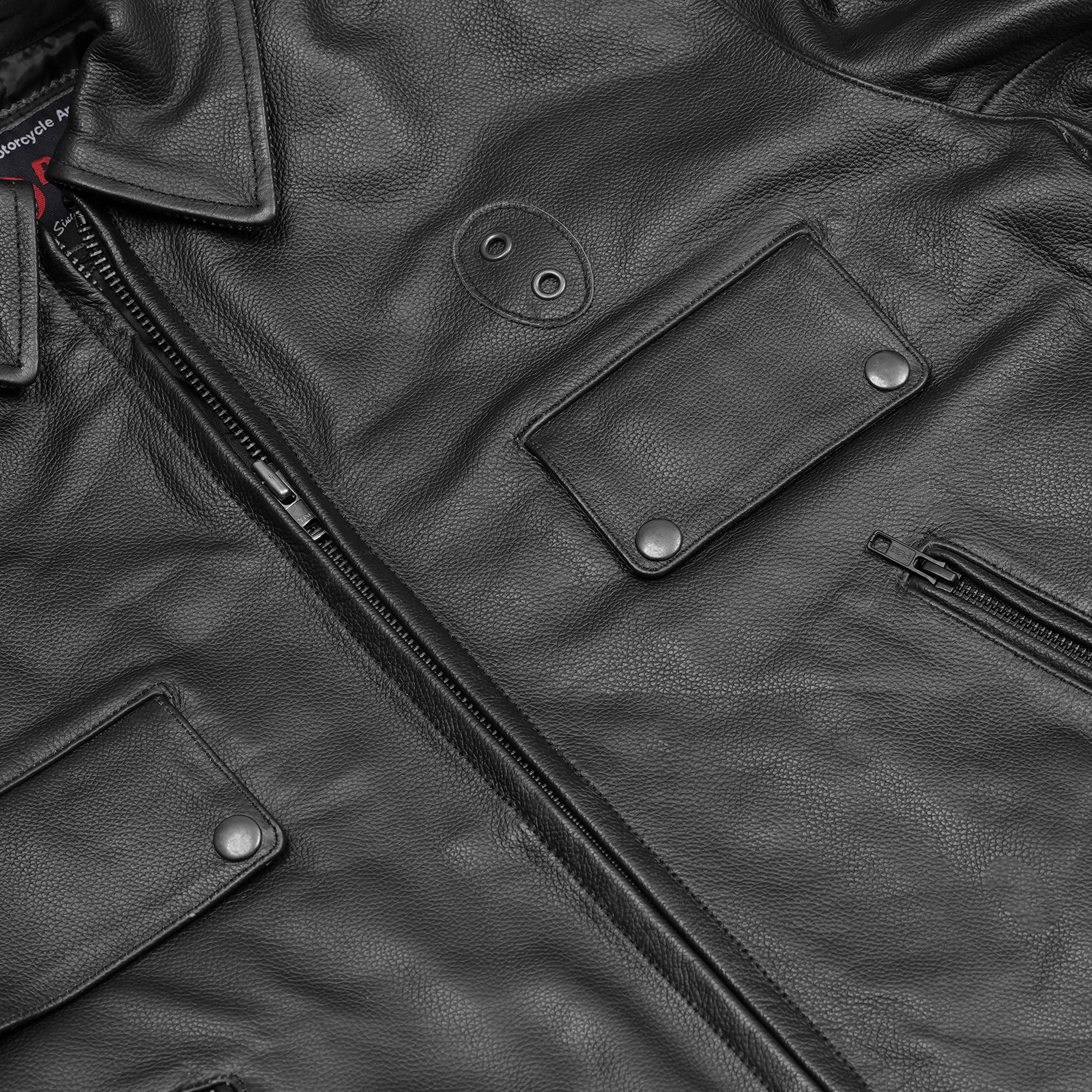 Iron Warrior Men’s Leather Motorcycle Jacket