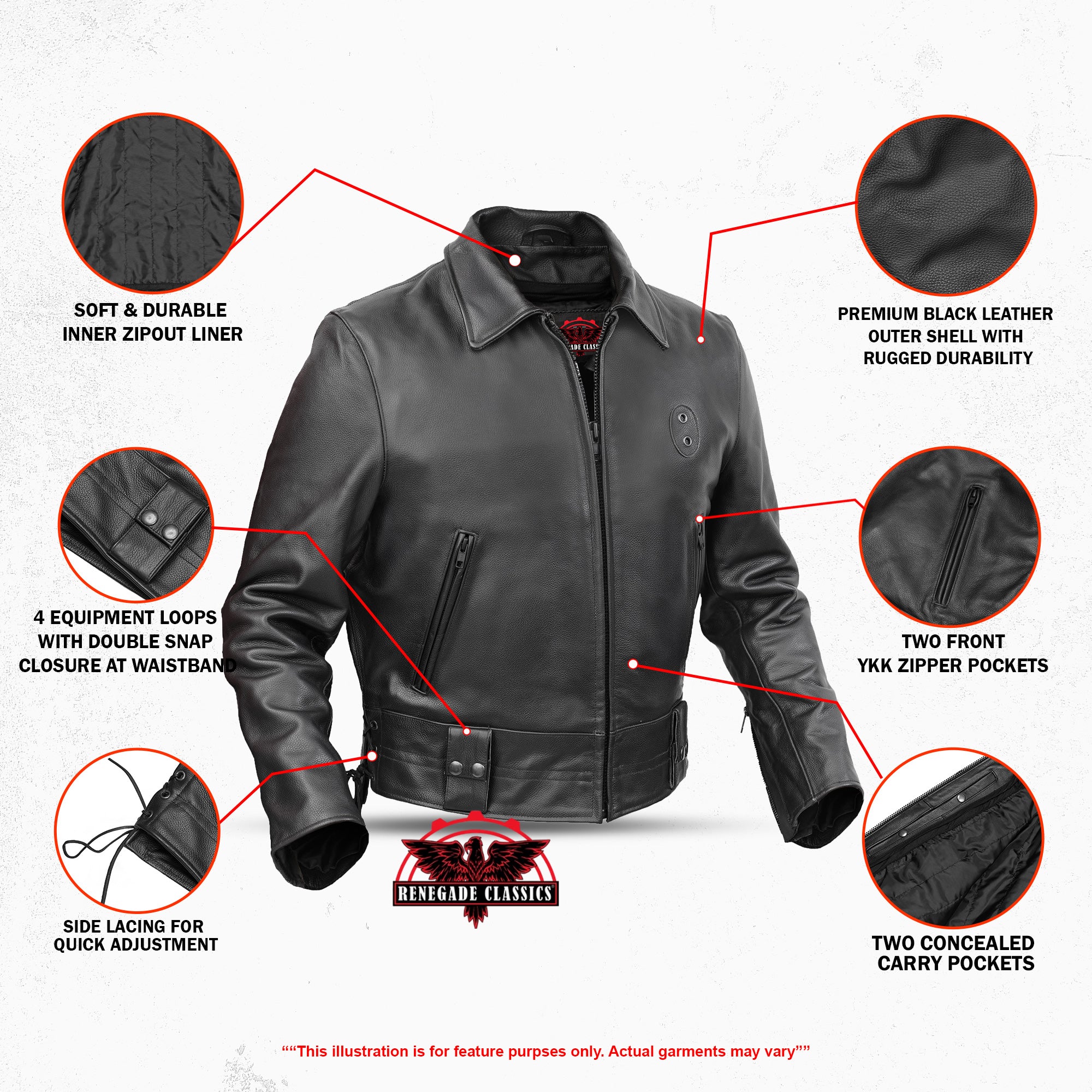 Iron Warrior™ Men’s Leather Motorcycle Jacket