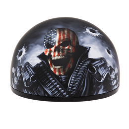 DOT Approved Daytona Motorcycle Half Face Helmet - Skull Cap Graphics for Men & Women, Scooters, ATVs, UTVs & Choppers - W/ Come Get 'Em