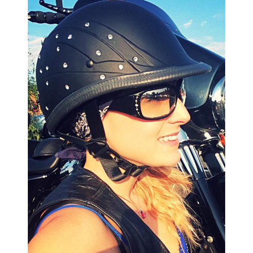 bling helmets for motorcycles Custom Black Rhinestones DOT Approved Motorcycle Half Helmet wit The Bling Lab Harley-Davidson Womens Helmet Pink Bling