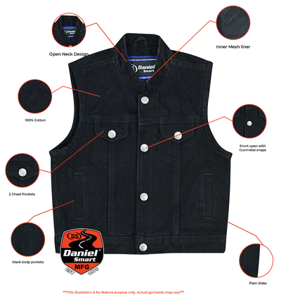 Carzo kids denim vest Kid's Leather Renegade Classics