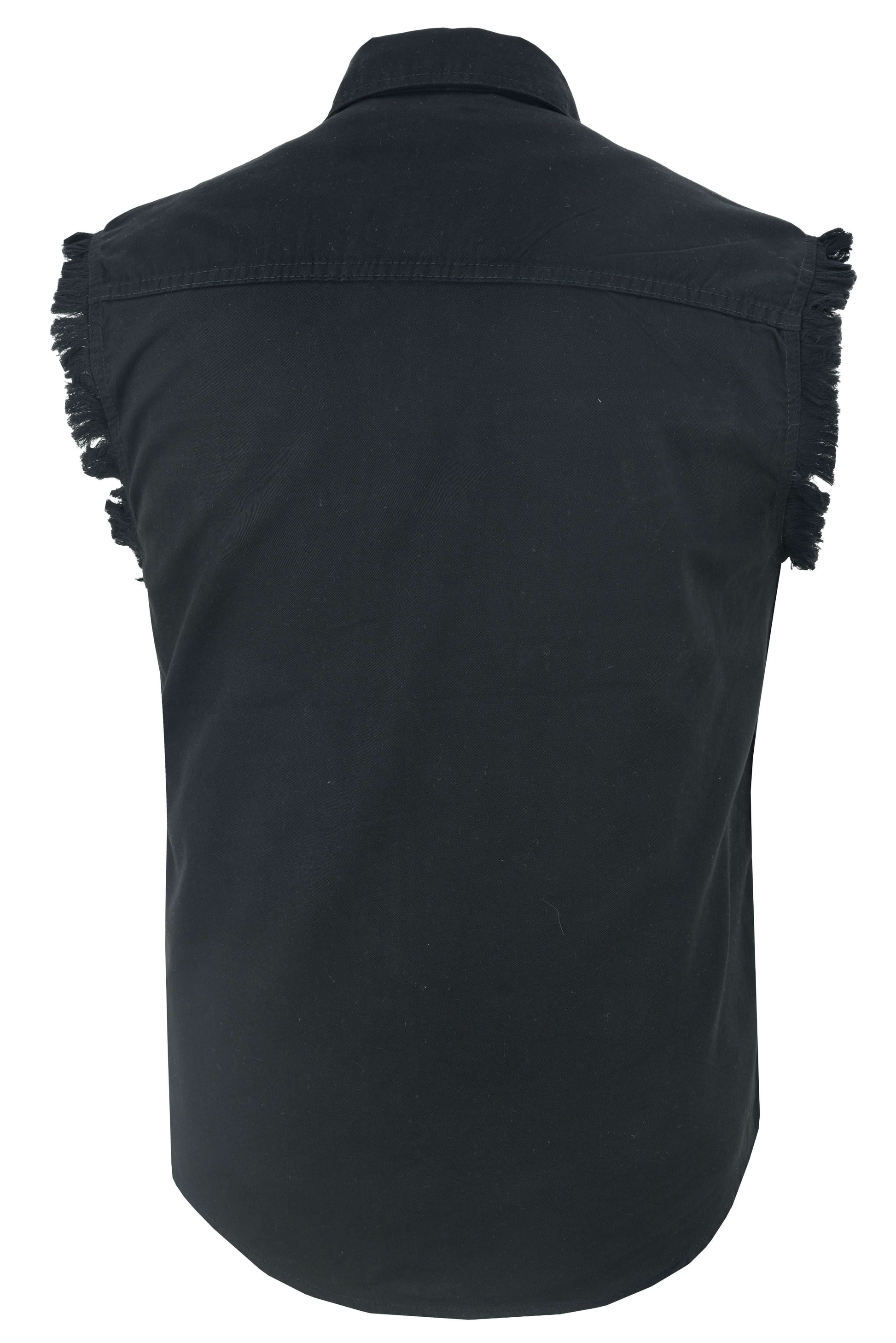 DM Men's Black Lightweight Sleeveless Mens Denim Shirt Men's Denim Shirt Renegade Classics