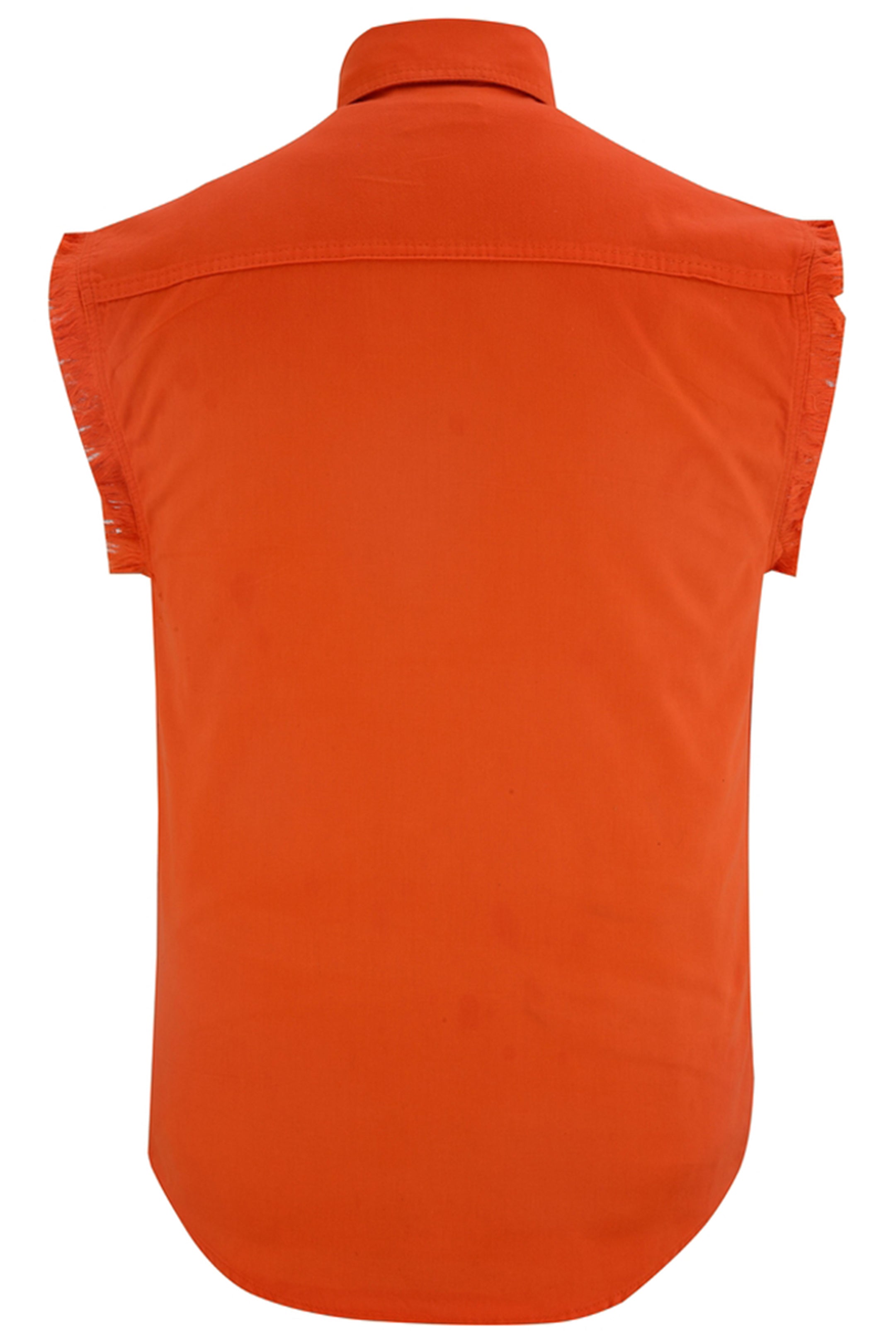 DM Men's Orange Lightweight Sleeveless Mens Denim Shirt Men's Denim Shirt Renegade Classics