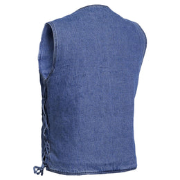 Seawaves Men's Blue Denim Motorcycle Vest