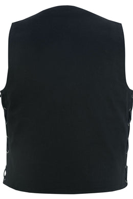 Rustborn Men's Denim Motorcycle Vest Men's Denim Vests Renegade Classics