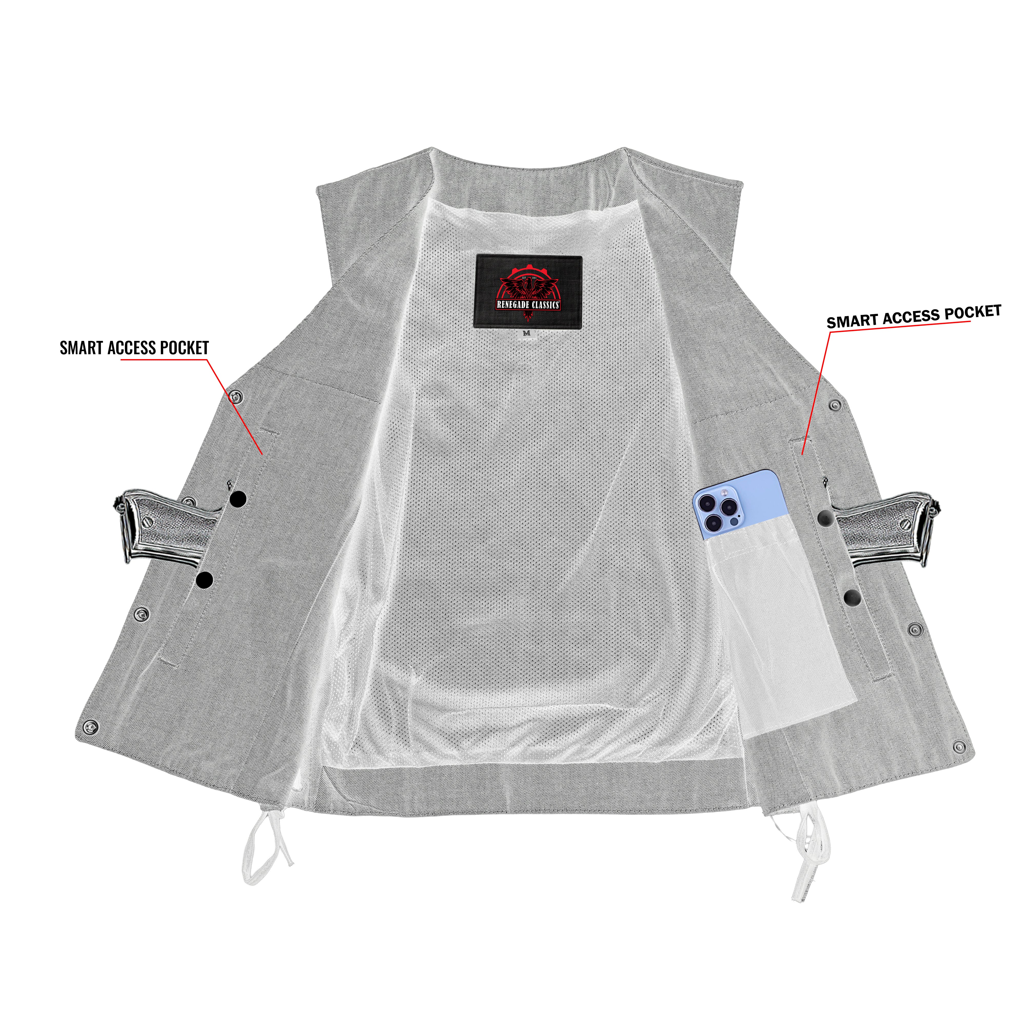 Storm Gray womens denim vest