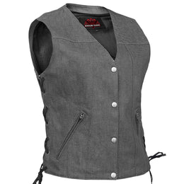 Storm Gray womens denim vest
