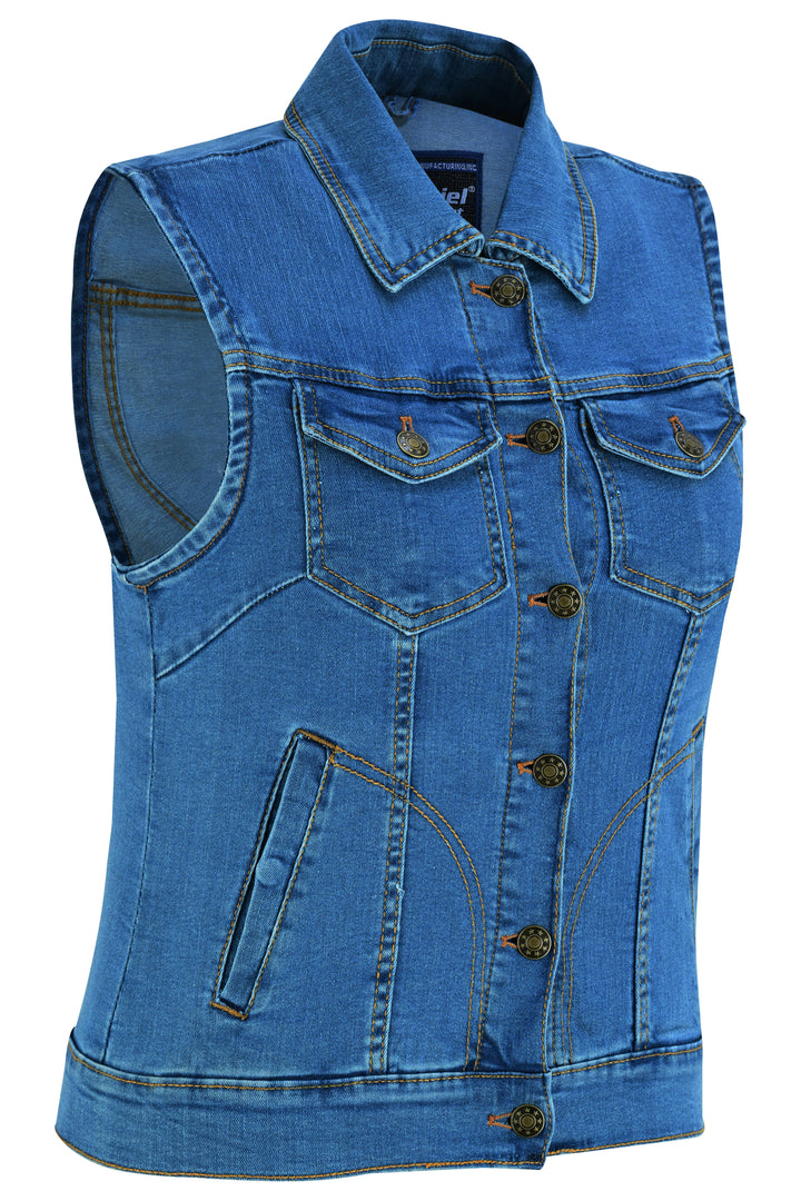 Skyline Blue womens denim vest