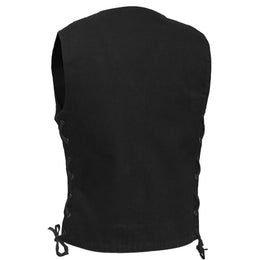 Blackened Black womens denim vest