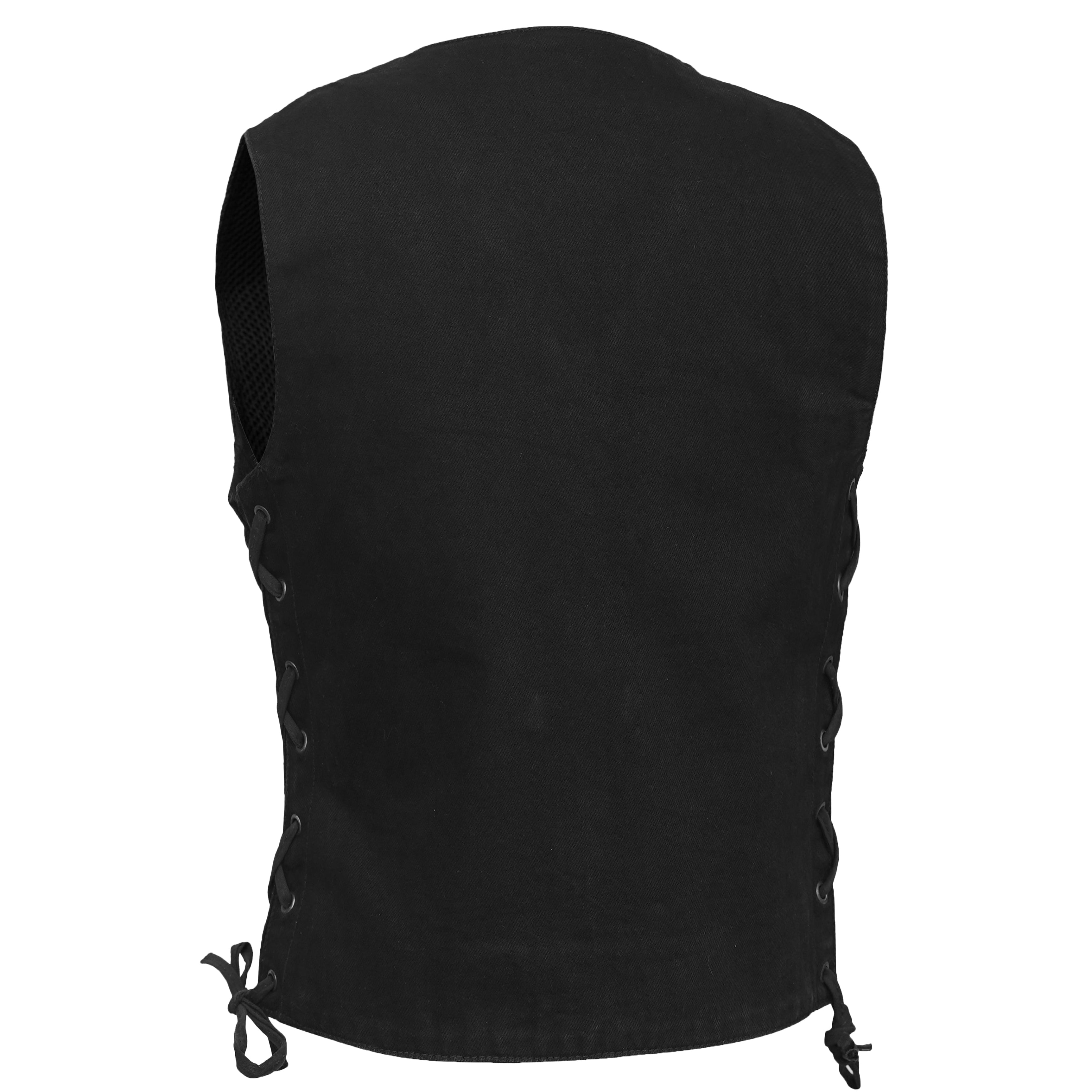 Blackened Black womens denim vest