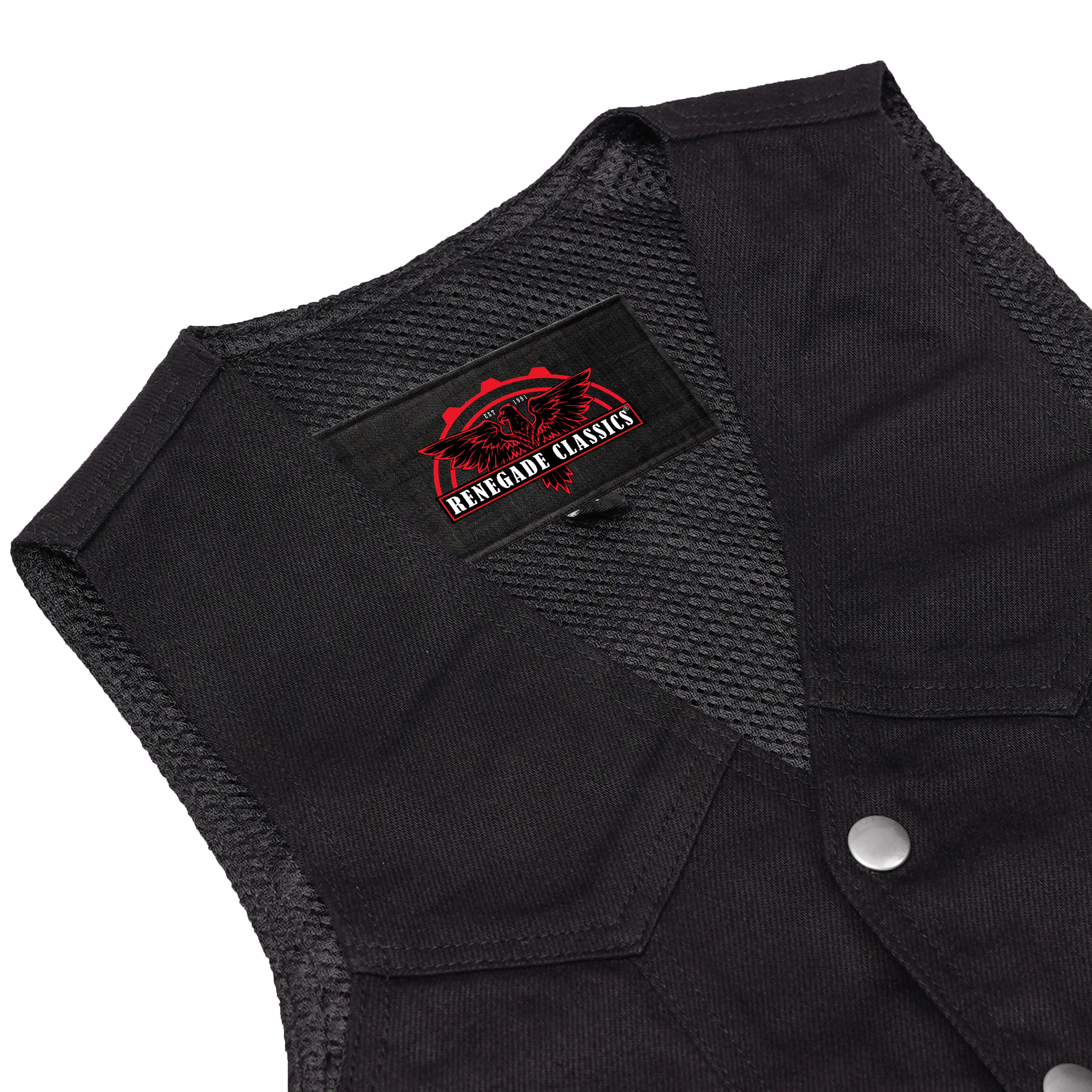 Blackened Black womens denim vest