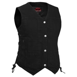 Blackened Black womens denim vest