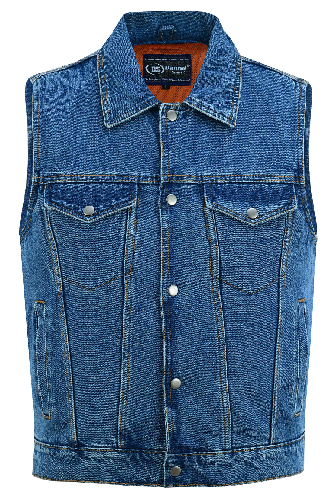 Blackguard  Men's  Blue Denim Motorcycle Vest