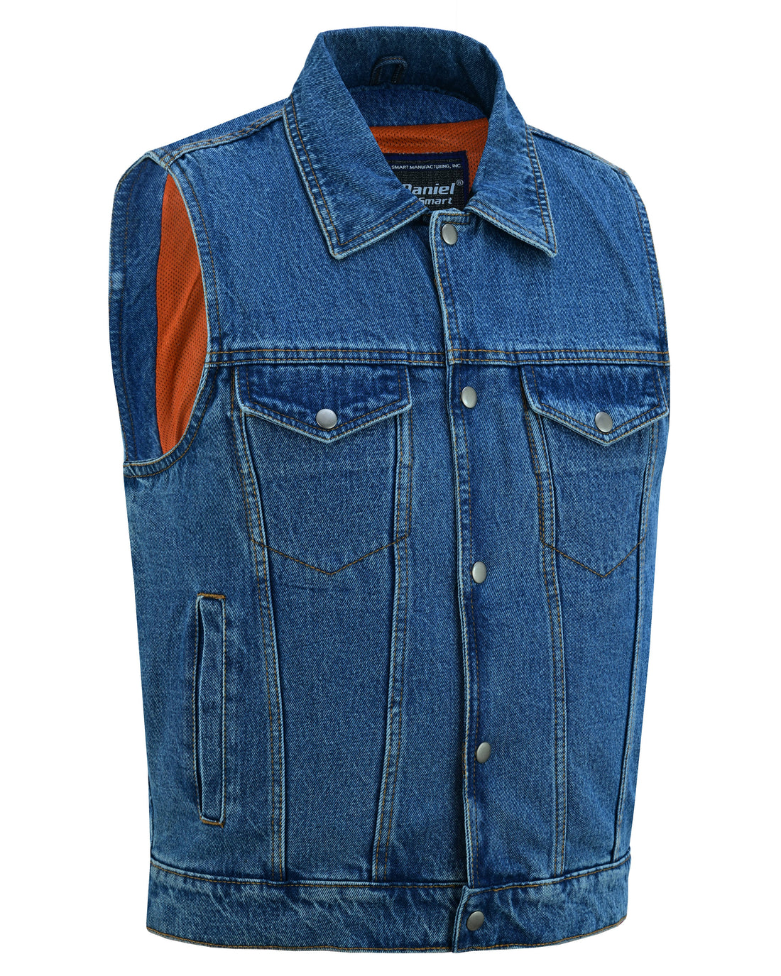 Blackguard  Men's  Blue Denim Motorcycle Vest