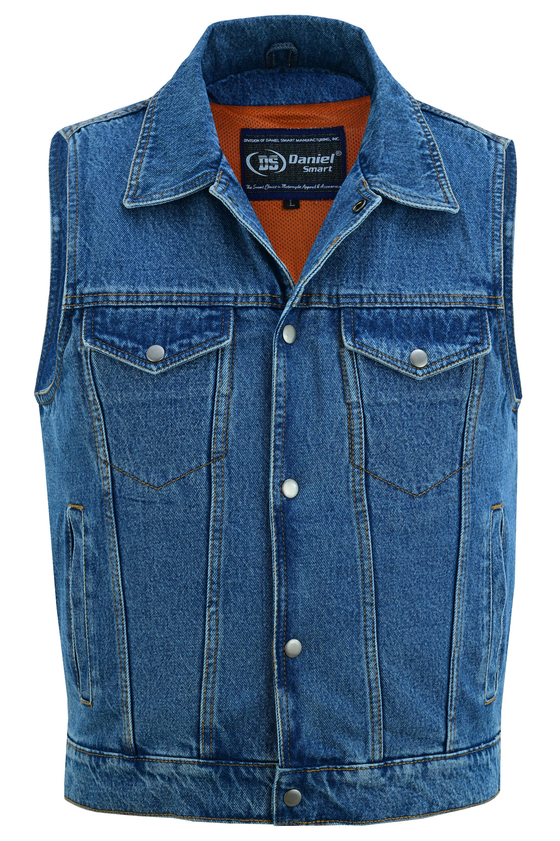 Blackguard  Men's  Blue Denim Motorcycle Vest