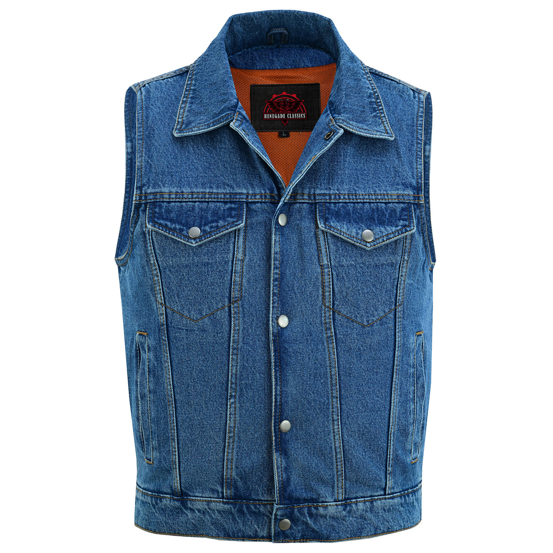 Blackguard  Men's  Blue Denim Motorcycle Vest