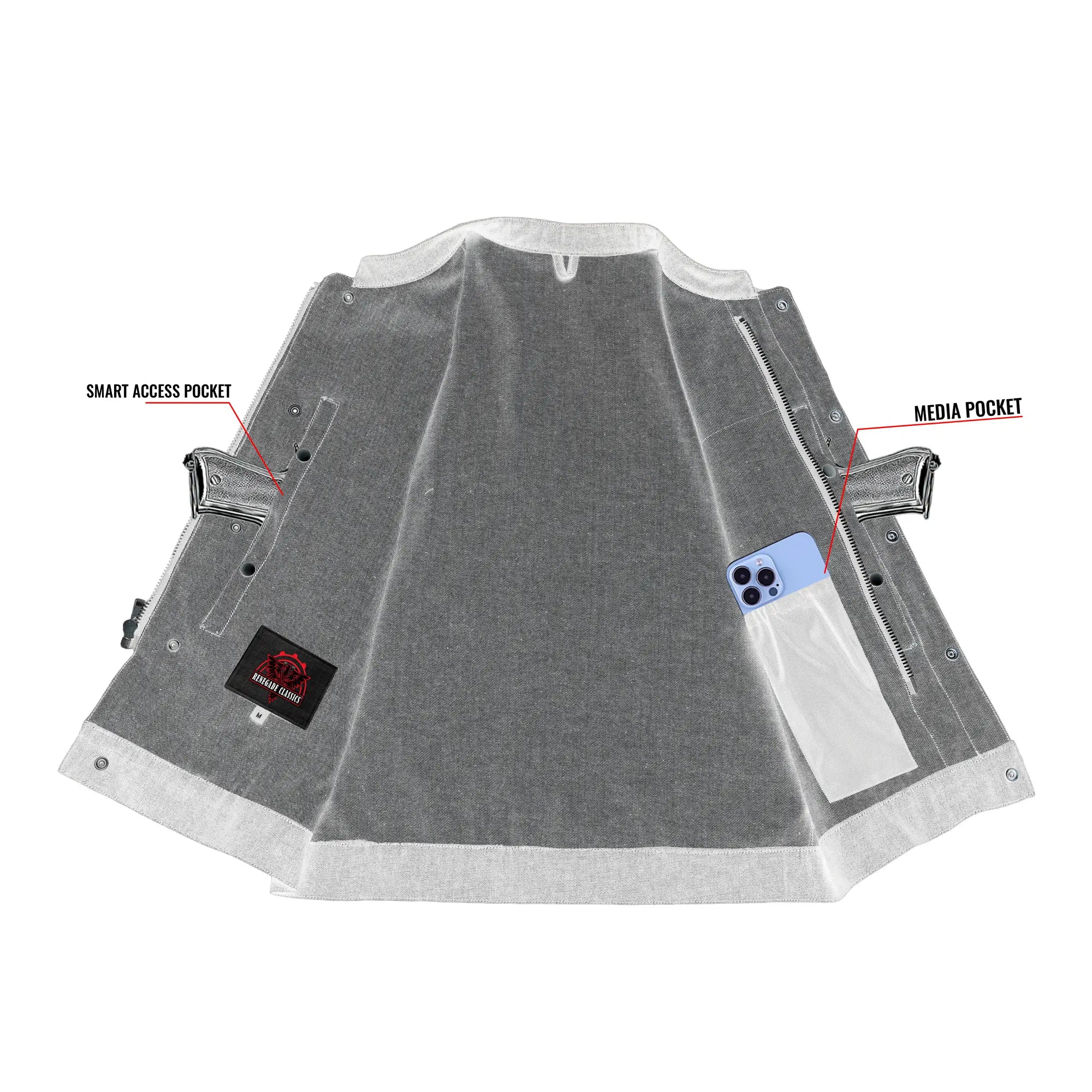 Horizon black Motorcycle Denim Vest