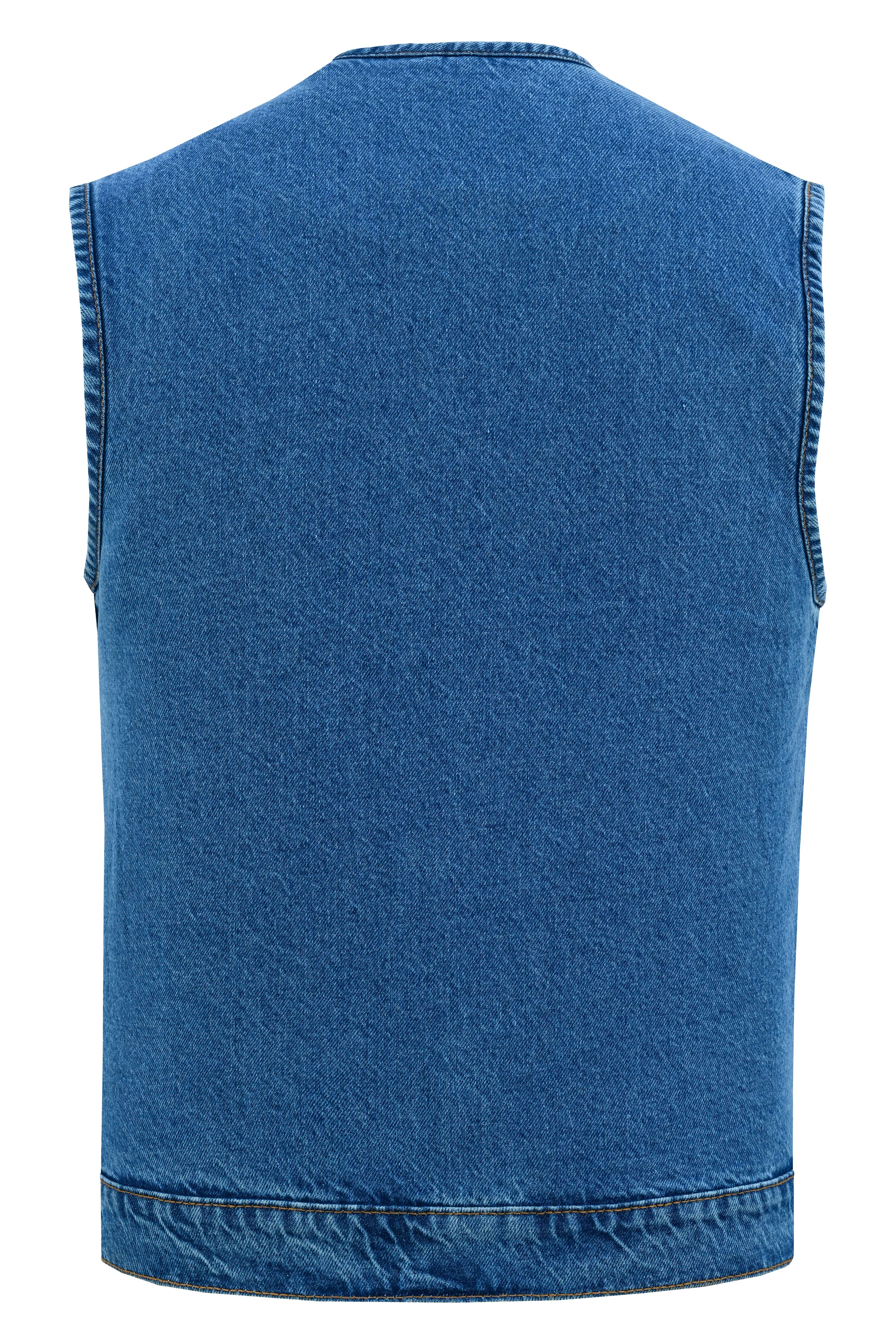 Storm hold Mens Blue Denim Motorcycle Vest Men's Denim Vests Renegade Classics