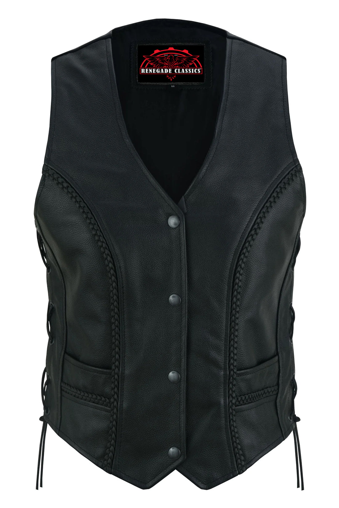 Luxuri Women's leather motorcycle vest