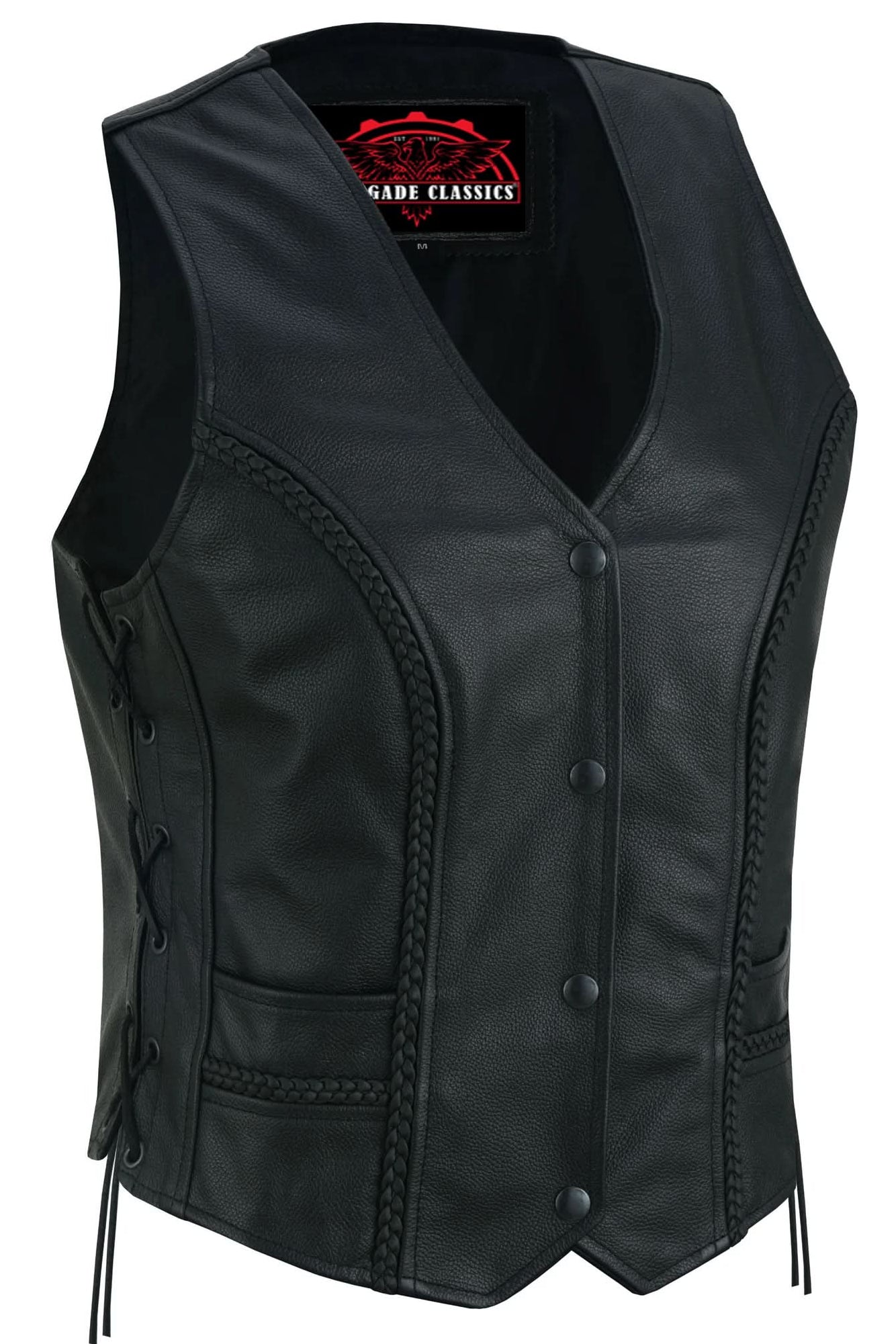 Luxuri Women's leather motorcycle vest