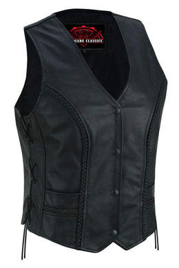 Luxuri Women's leather motorcycle vest