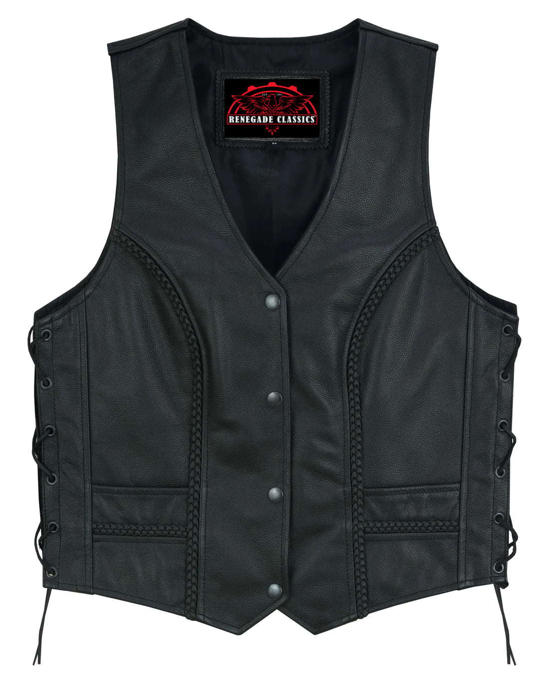 Luxuri Women's leather motorcycle vest