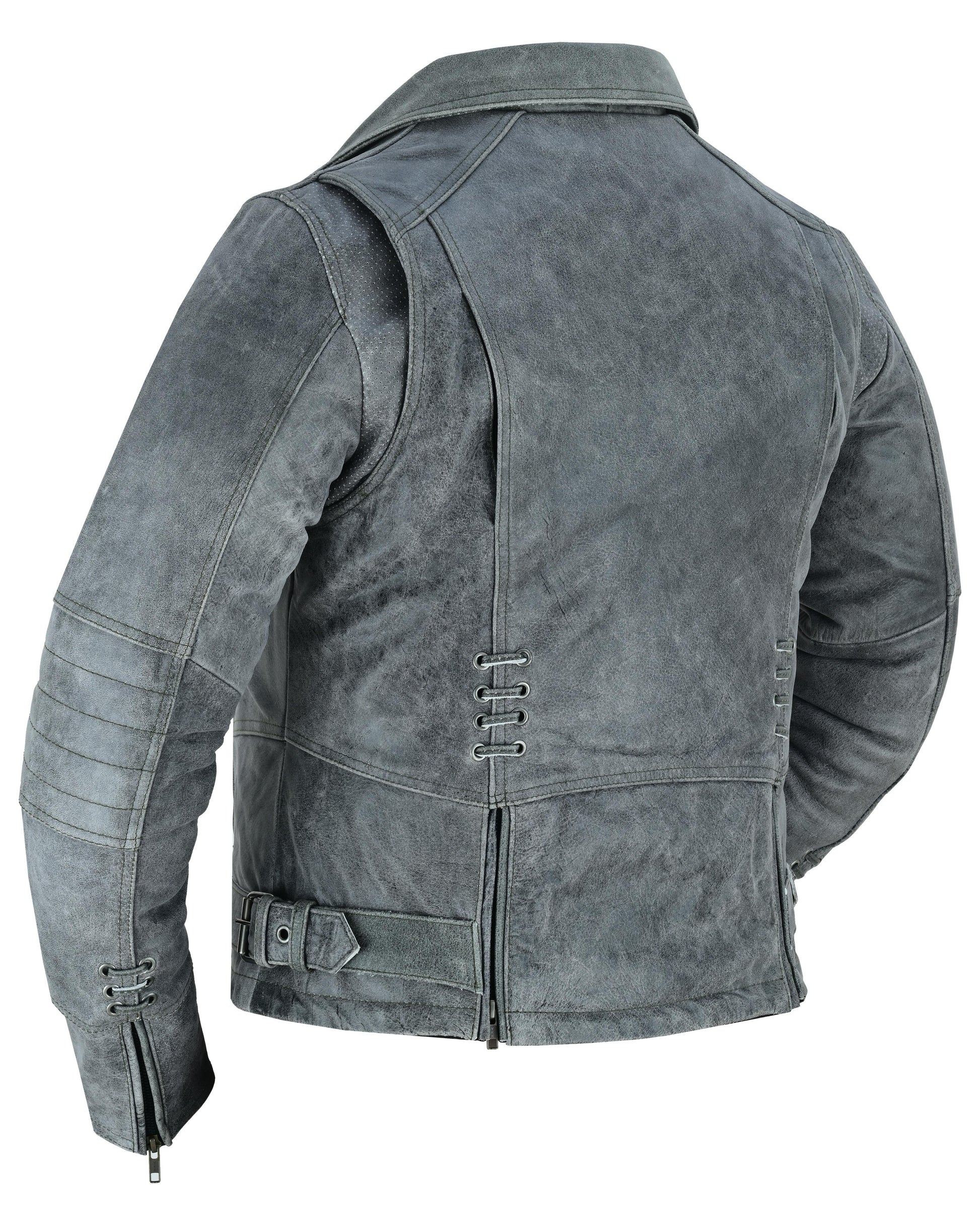 Frost Fury Women's Leather Biker Jacket – Gray Women's Leather Jackets Renegade Classics