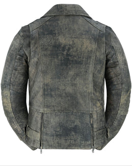 Shen Antique Brown Women's Leather Motorcycle Vest Women's Leather Jackets Renegade Classics